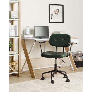 Beliani Chaise de bureau en Cuir PU Rétro ALGERITA  