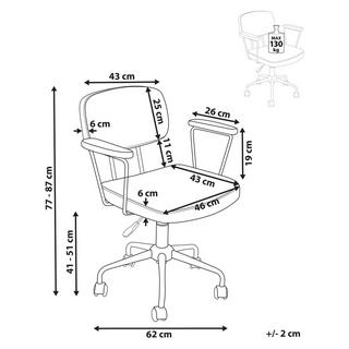 Beliani Chaise de bureau en Cuir PU Rétro ALGERITA  