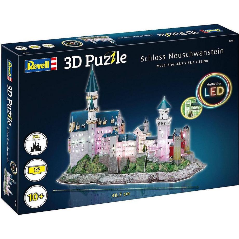 Puzzle Schloss Neuschwanstein Multicolor LED (128Teile)