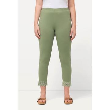 Legging 7/8, bordure en dentelle, coton bio