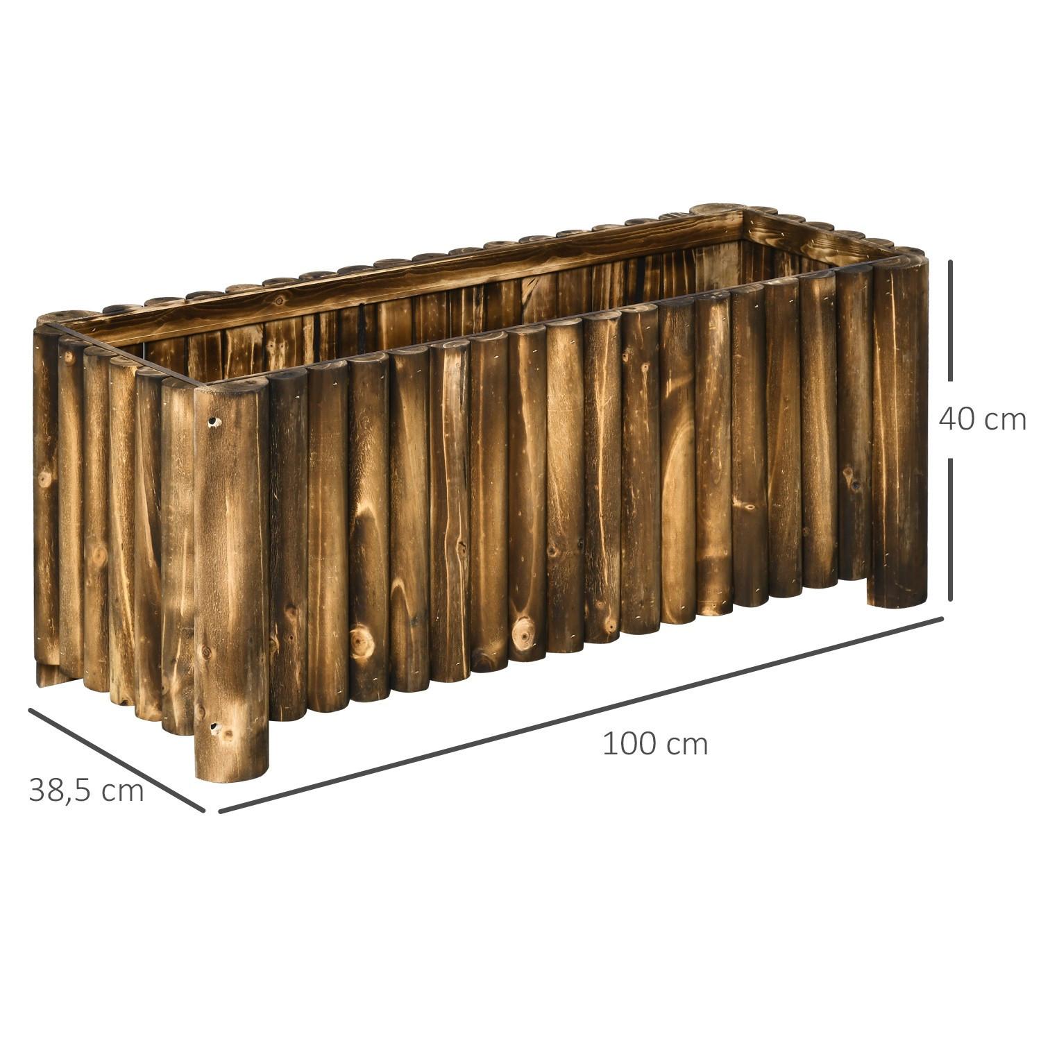 Northio Jardinière Surélevée 100X38,5X40Cm, Parterre D'Herbes Aromatiques, Parterre De Légumes Et De Fleurs, Bois De Sapin  