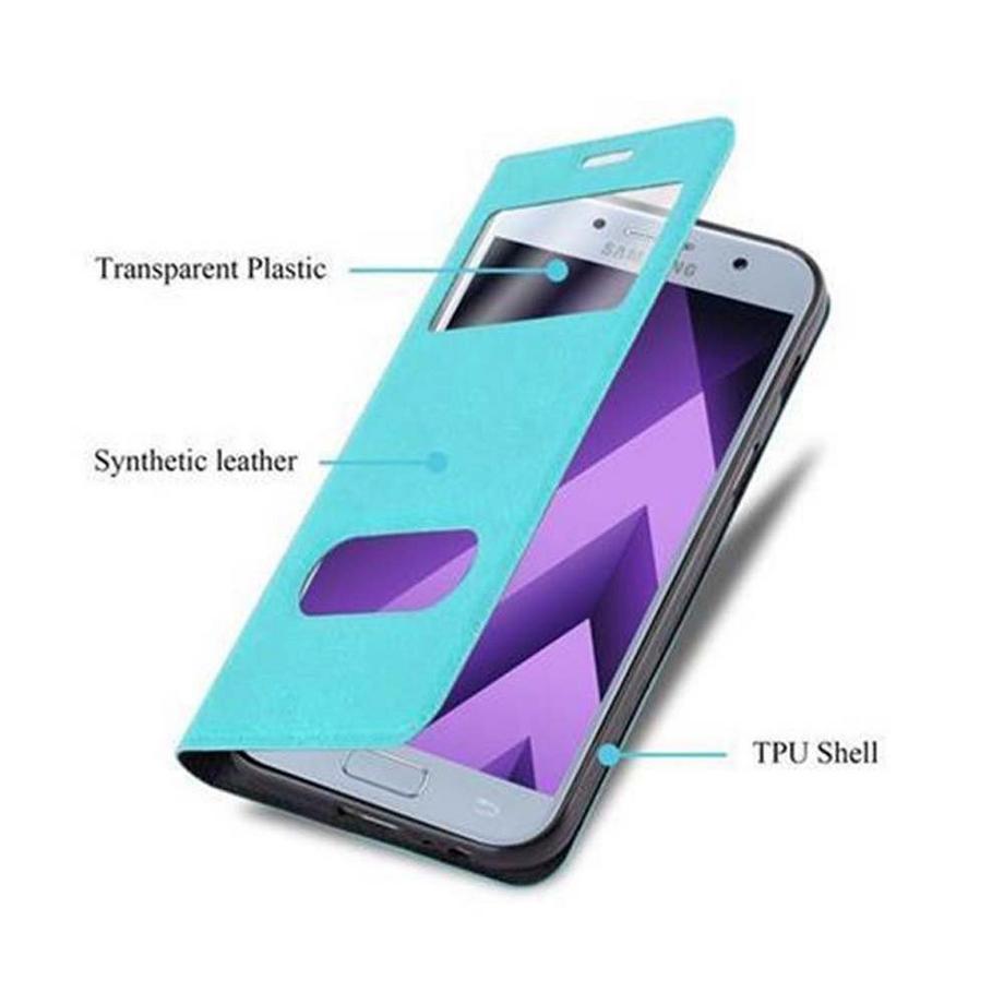 Cadorabo  Hülle für Samsung Galaxy A5 2017 Magnetverschluss, 2 Sichtfenstern 