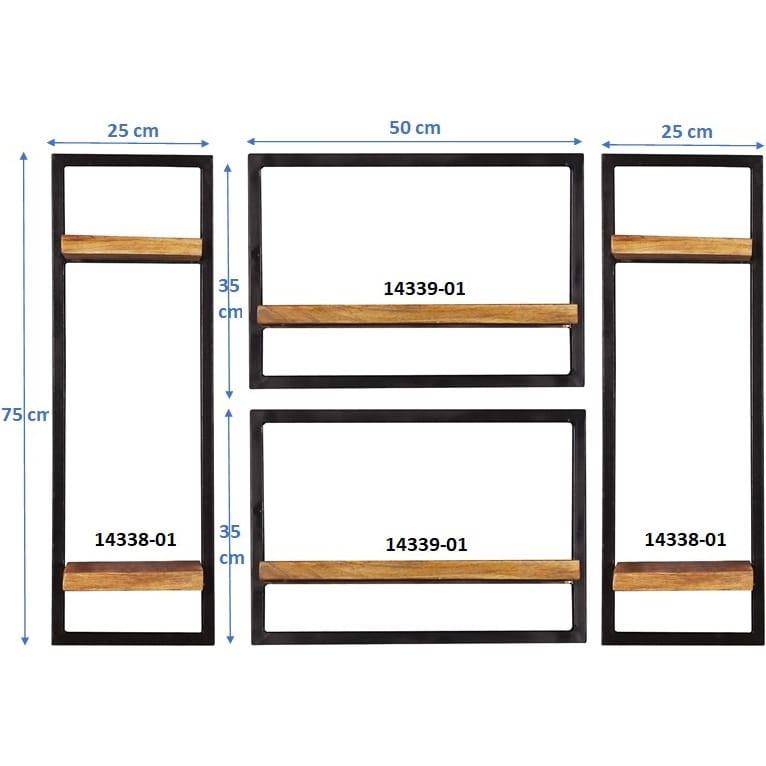 mutoni Wandregal Melbourne natur 110x25x75 (4-tlg)  