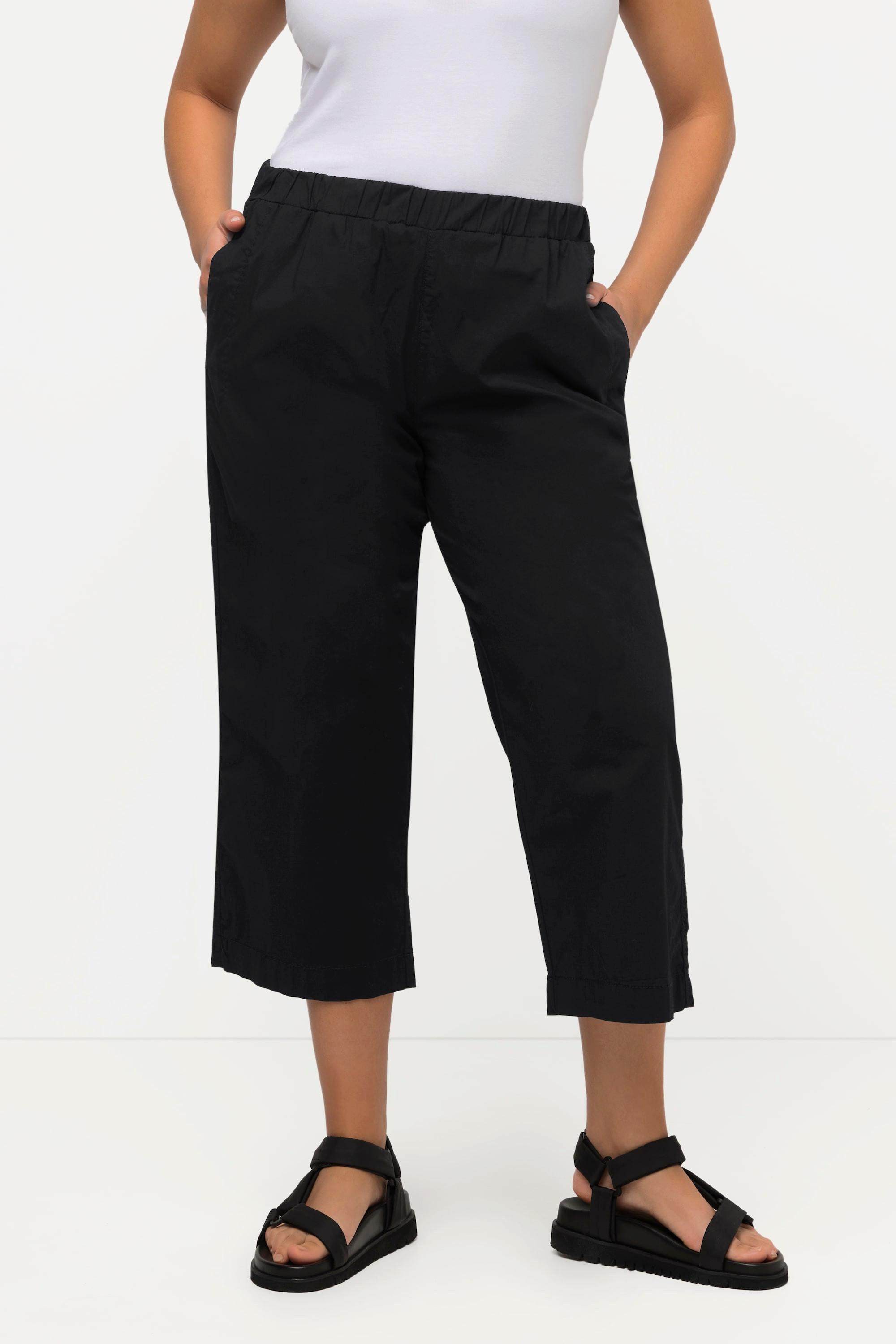 Ulla Popken  Pantalon 7/8 Ruby avec genoux préformés, jambes droites et taille élastique 