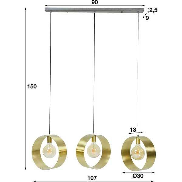 mutoni Lampada a sospensione Vegas 3L oro  