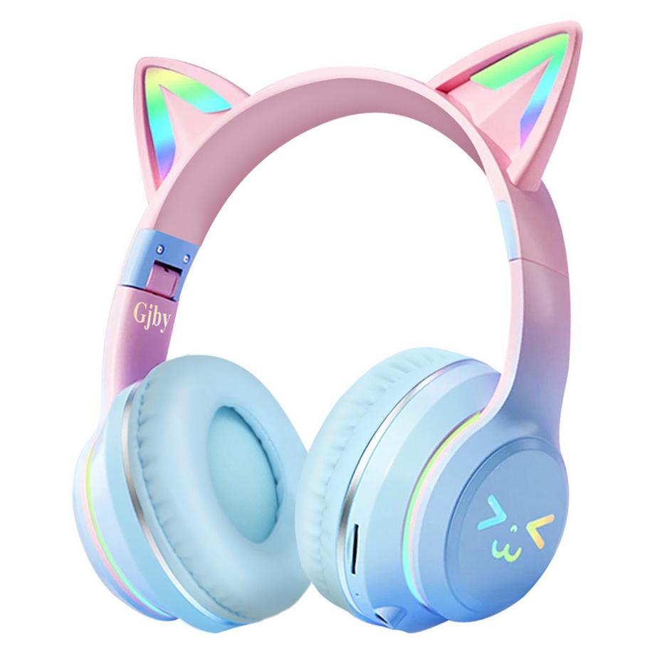 Casque Bluetooth Oreilles de Chat Bleu