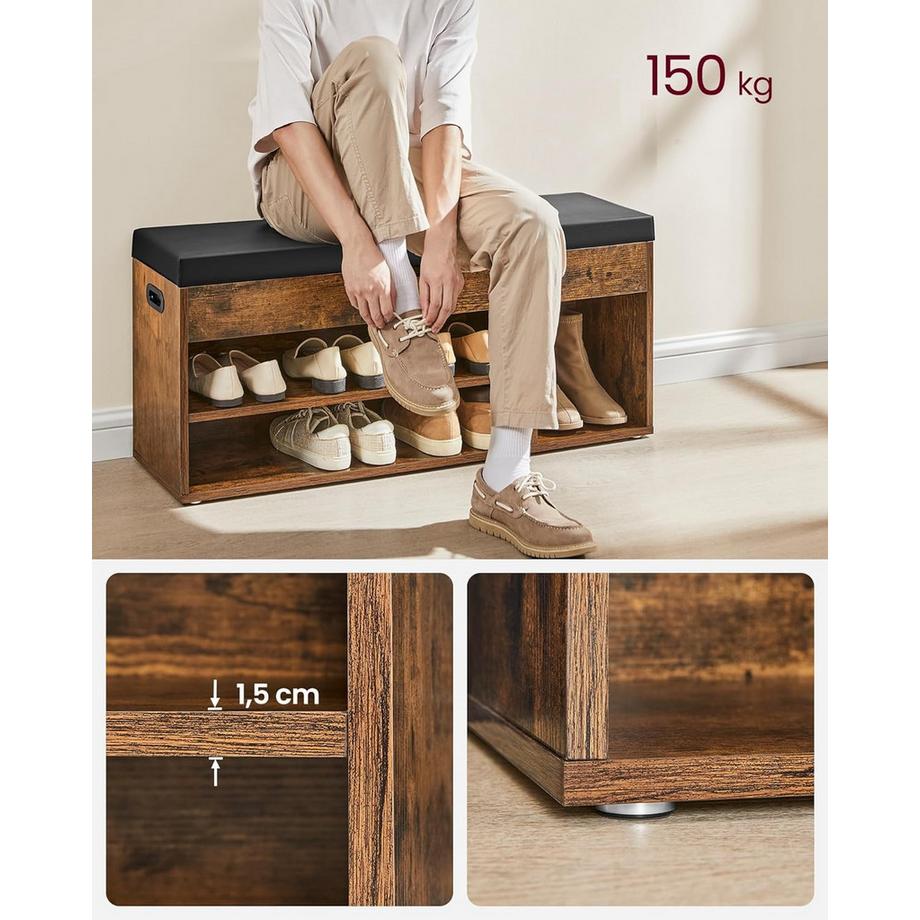 Pricenet Vielseitige Schuhbank mit Stauraum und bequemen Sitzgelegenheiten  