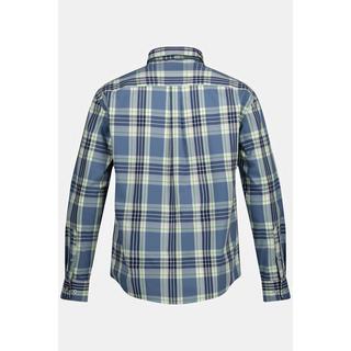 JP1880  Camicia a quadri dalla vestibilità moderna con maniche lunghe e colletto ad apertura inglese blu cobalto 