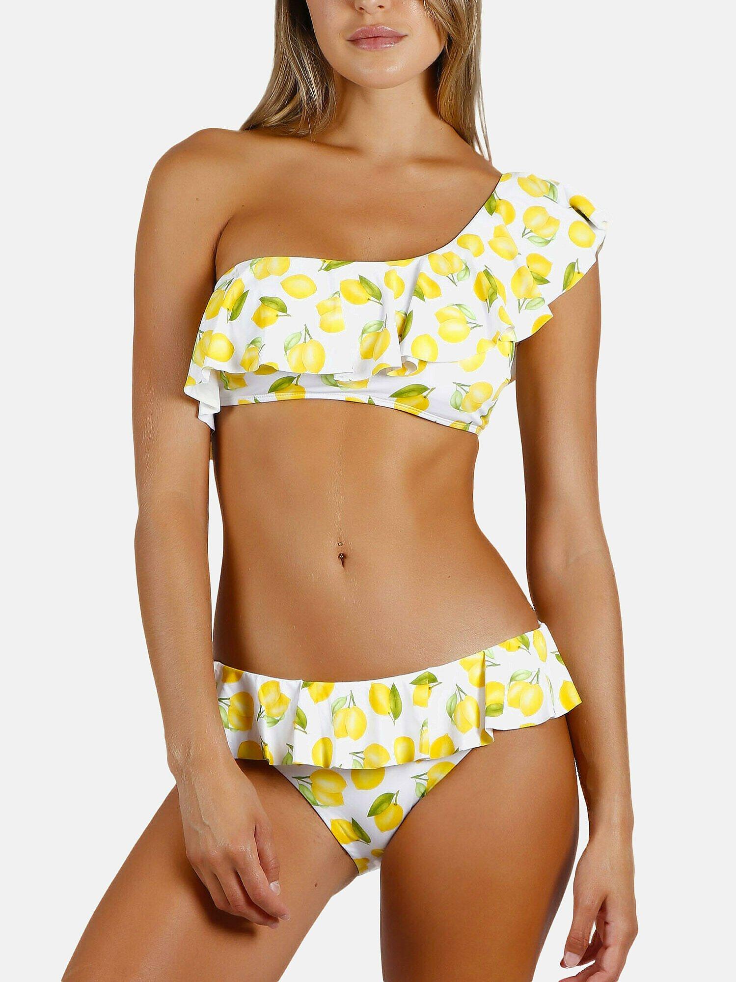 Image of Admas Zweiteiliges Set asymmetrischer Bikini mit Rüschen Lemons - 34