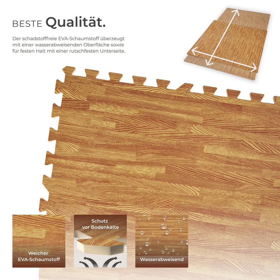 Tectake  Set di tappetini protettivi  24 pezzi con 48 bordi 