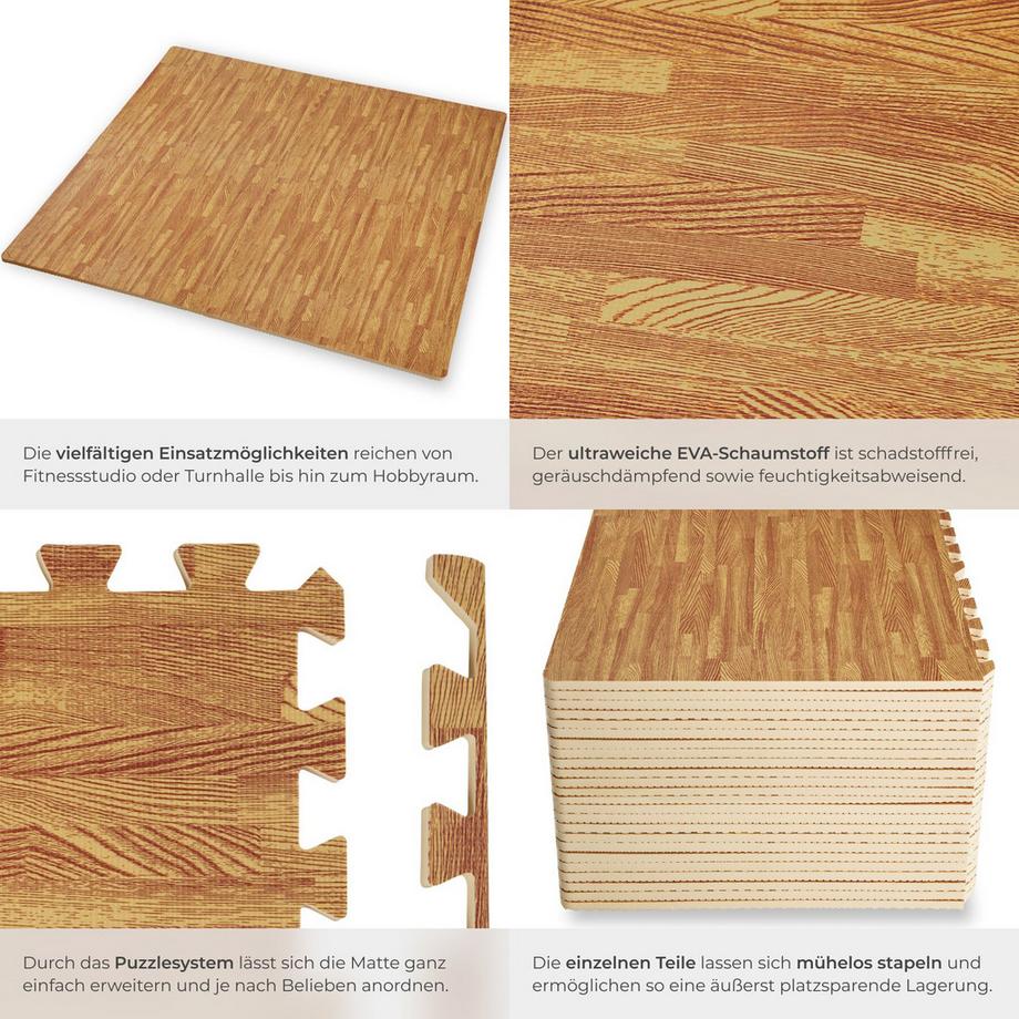 Tectake  Set di tappetini protettivi  24 pezzi con 48 bordi 