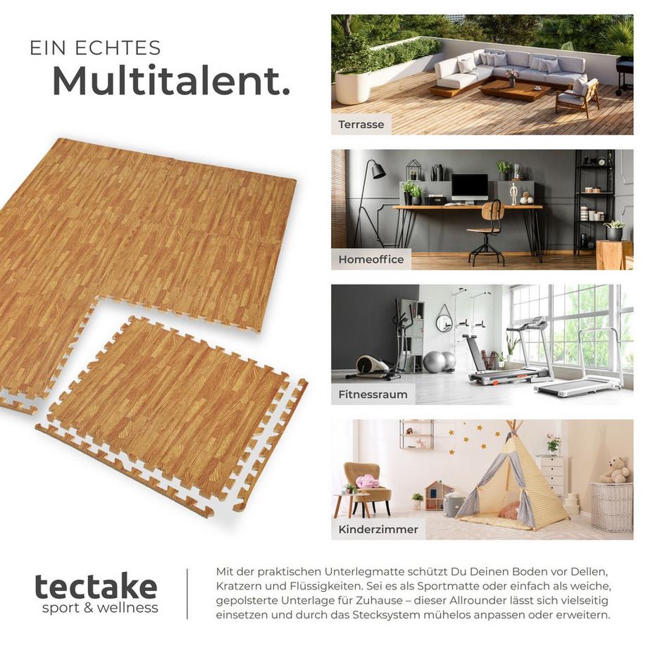 Tectake  Set di tappetini protettivi  24 pezzi con 48 bordi 