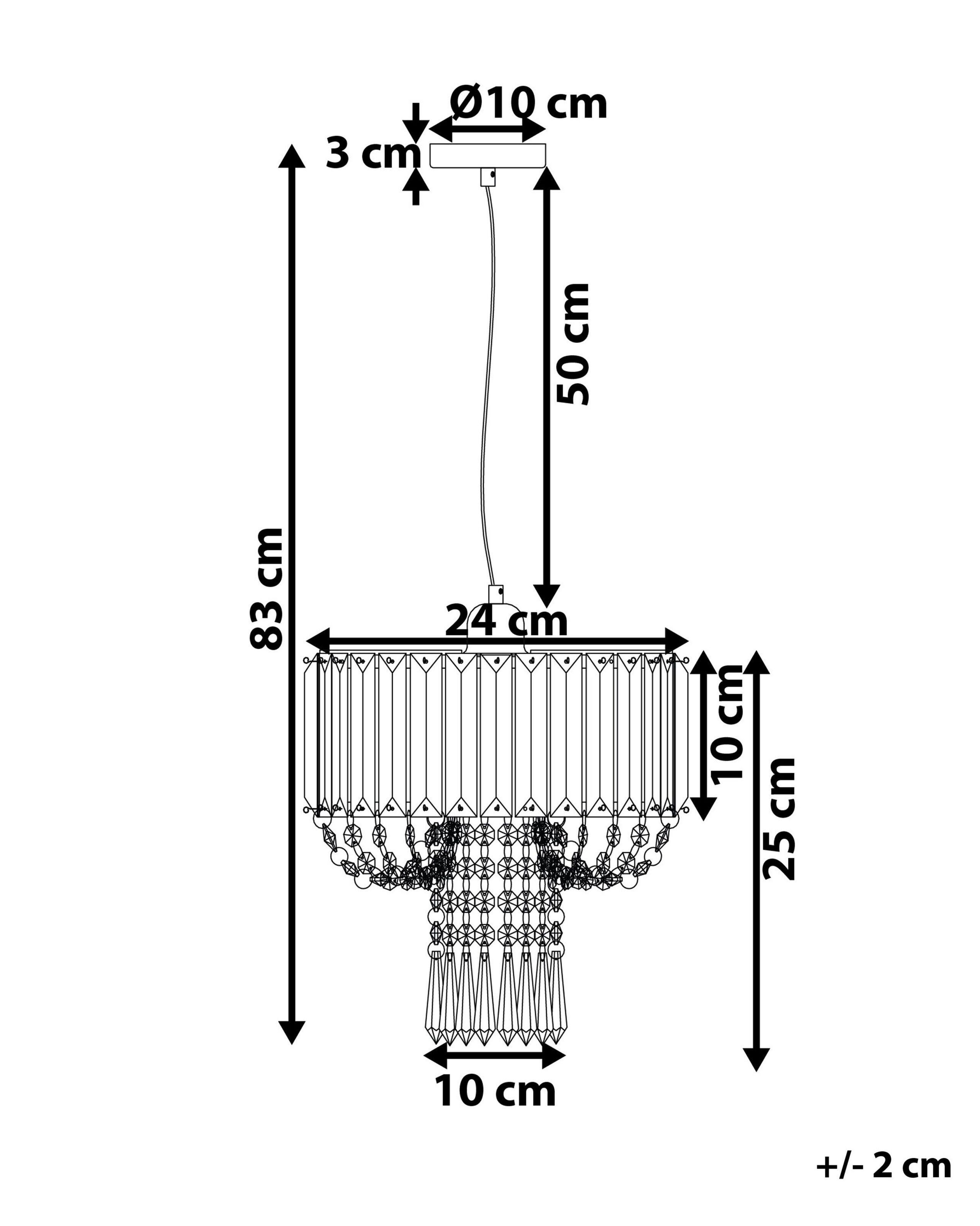 Beliani Lampe suspension en Métal Glamour ADORN  