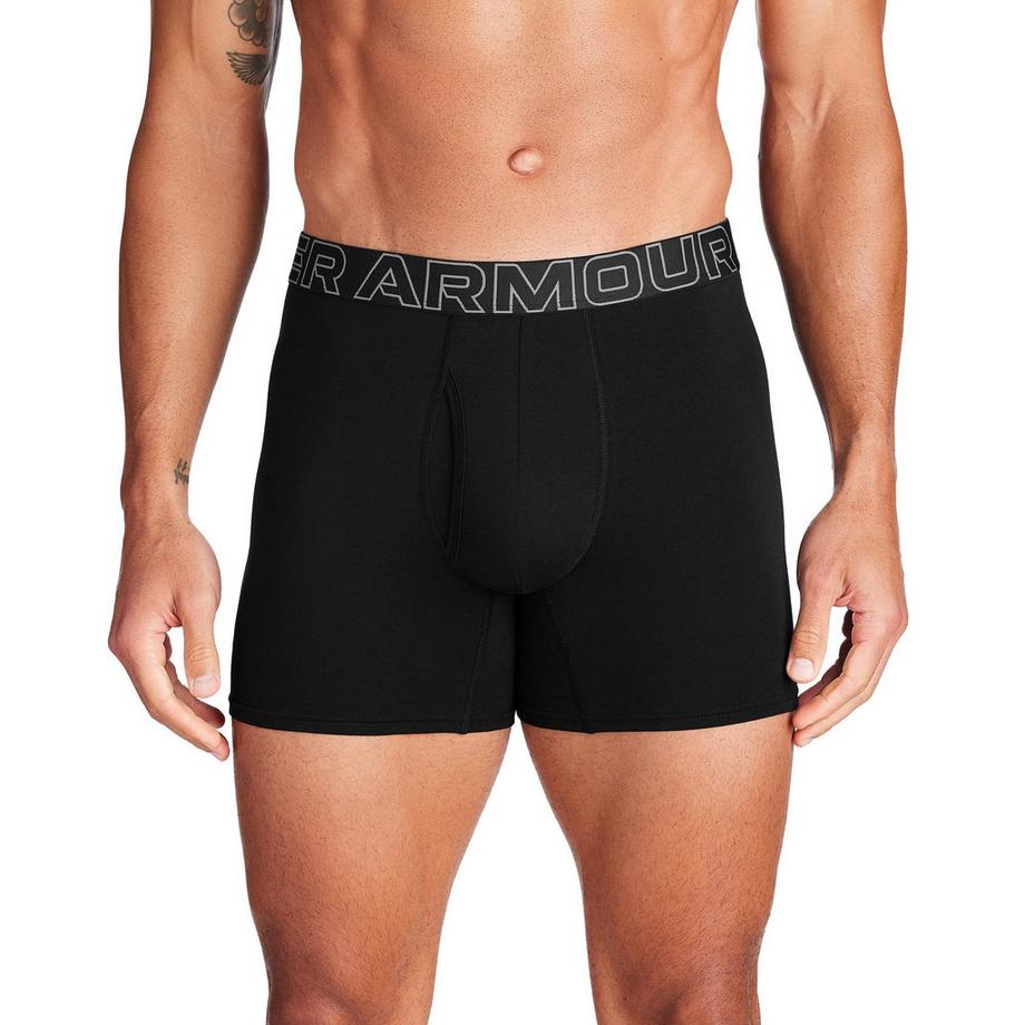 UNDER ARMOUR UA Performance Cotton Solid 6 Inch Boxer Briefs Confezione da 3  
