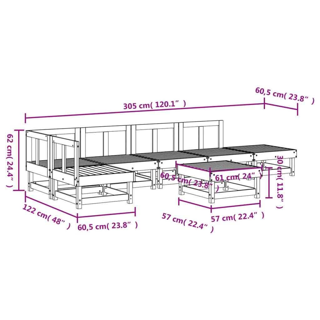 VidaXL Salon de jardin pinède imprégnée  