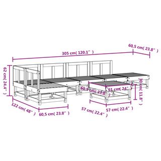 VidaXL Salon de jardin pinède imprégnée  