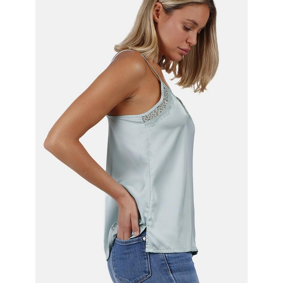 Admas Puntilla Escote Canotta Scollo a V Dettaglio Pizzo  