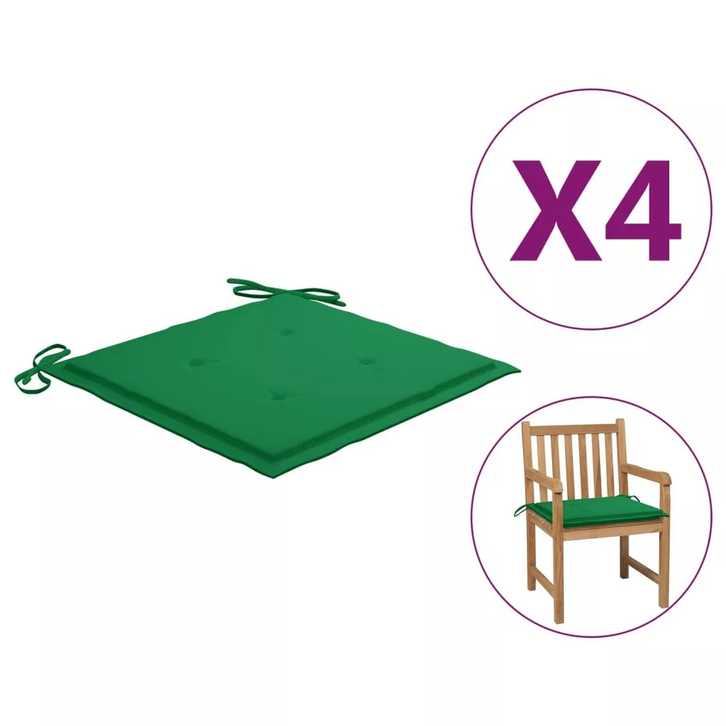 vidaXL Tuinstoelkussens 4 st 50x50x3 cm oxford stof groen314048