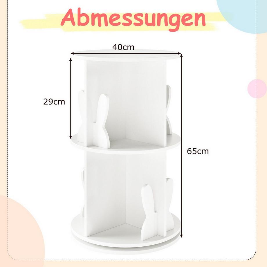 Northix Drehbares Kinderbücherregal, 2-stufig  