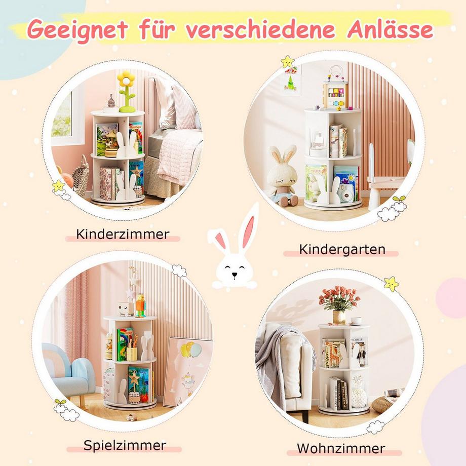 Northix Drehbares Kinderbücherregal, 2-stufig  