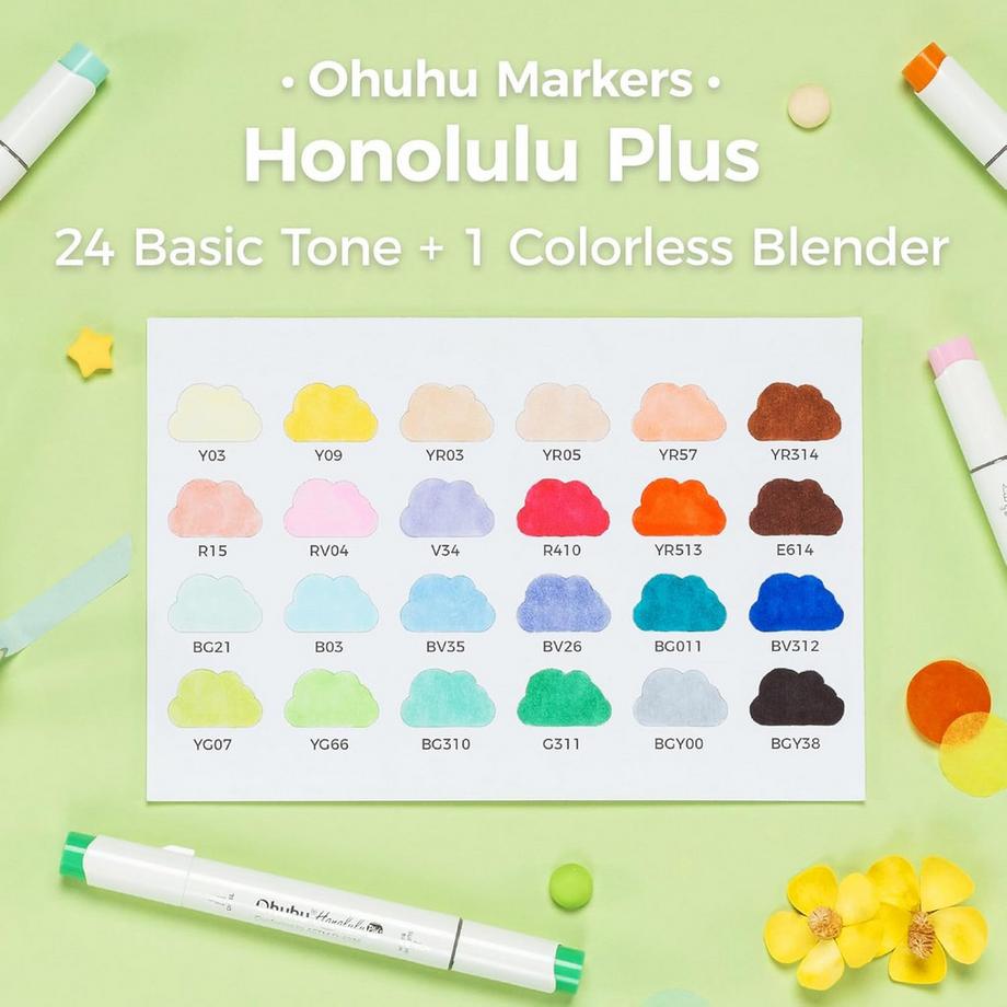 Ohuhu  Honolulu Plus Kunstmarker (24 Stk.) 