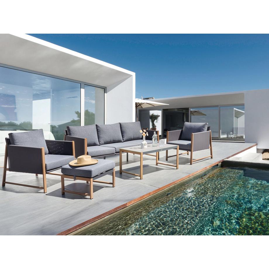 Beliani Set divani con tavolino en Alluminio Moderno NOLA  