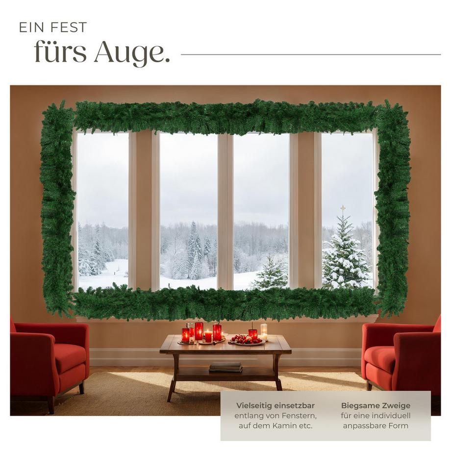 Tectake Weihnachtsgirlande  naturgetreu 270 cm  