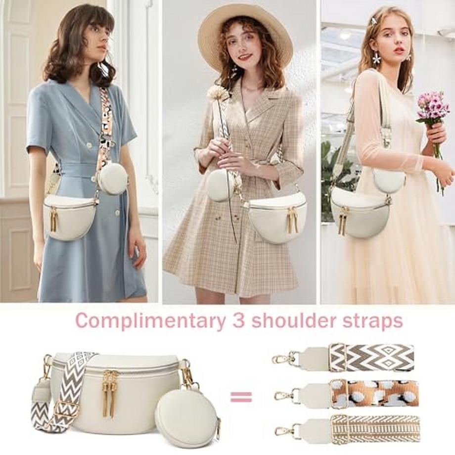 Only-bags.store Kleine Stylische Gürteltasche mit 3 Schulterriemen  