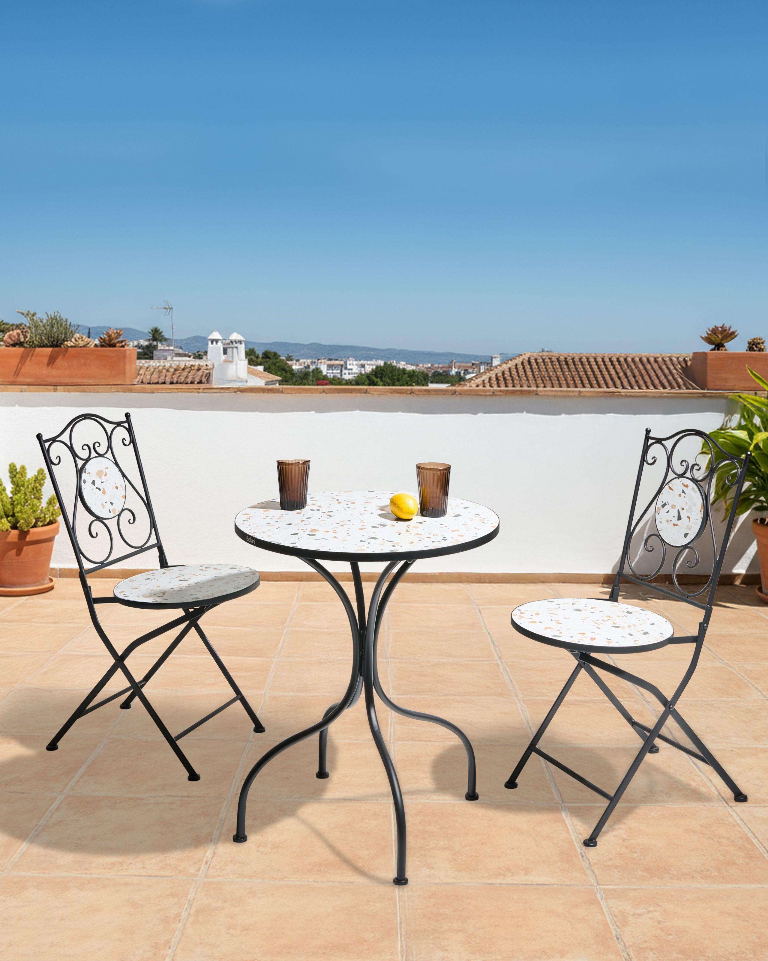 Beliani Gartenstuhl 2er Set aus Eisen Mediterran ARTENA  