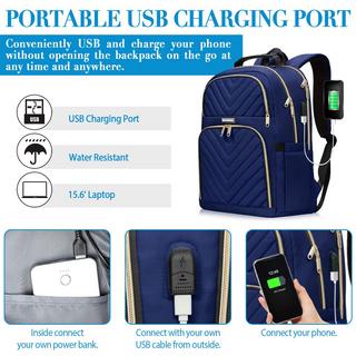 Only-bags.store Schulrucksack Teenager mit USB-Ladeanschluss Laptop Rucksack Stylish Daypack Wasserdicht  