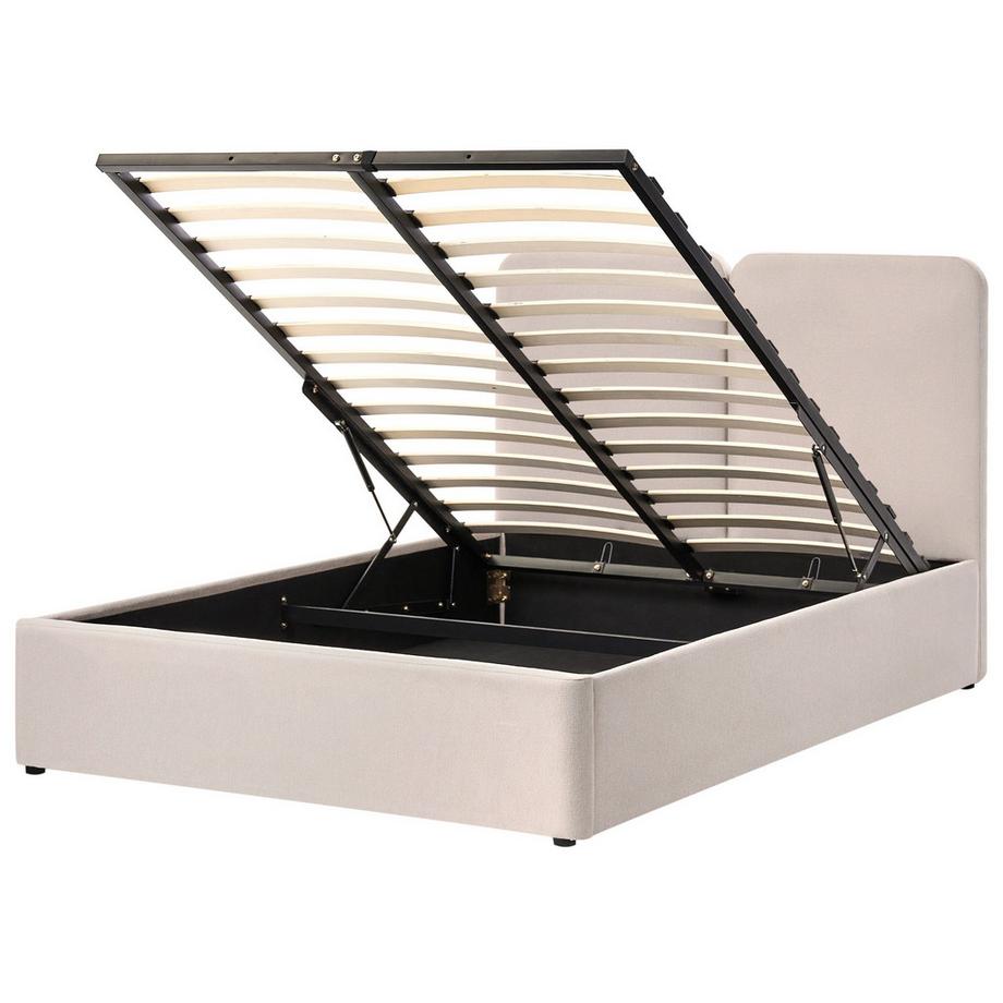 Beliani Letto contenitore en Tessuto Moderno ARBOIS  