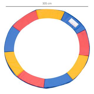 HOMCOM Set Accessori Per Trampolino Copertura Del Bordo, Rete Di Sicurezza, Telone Impermeabile, Scala, Per 8 Piedi-15 Piedi, Ø 305 Cm, Colorato  