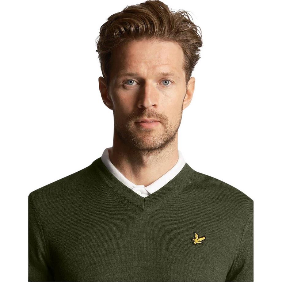 LYLE & SCOTT Maglione collo a V con emblema  