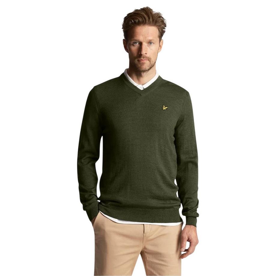 LYLE & SCOTT Maglione collo a V con emblema  