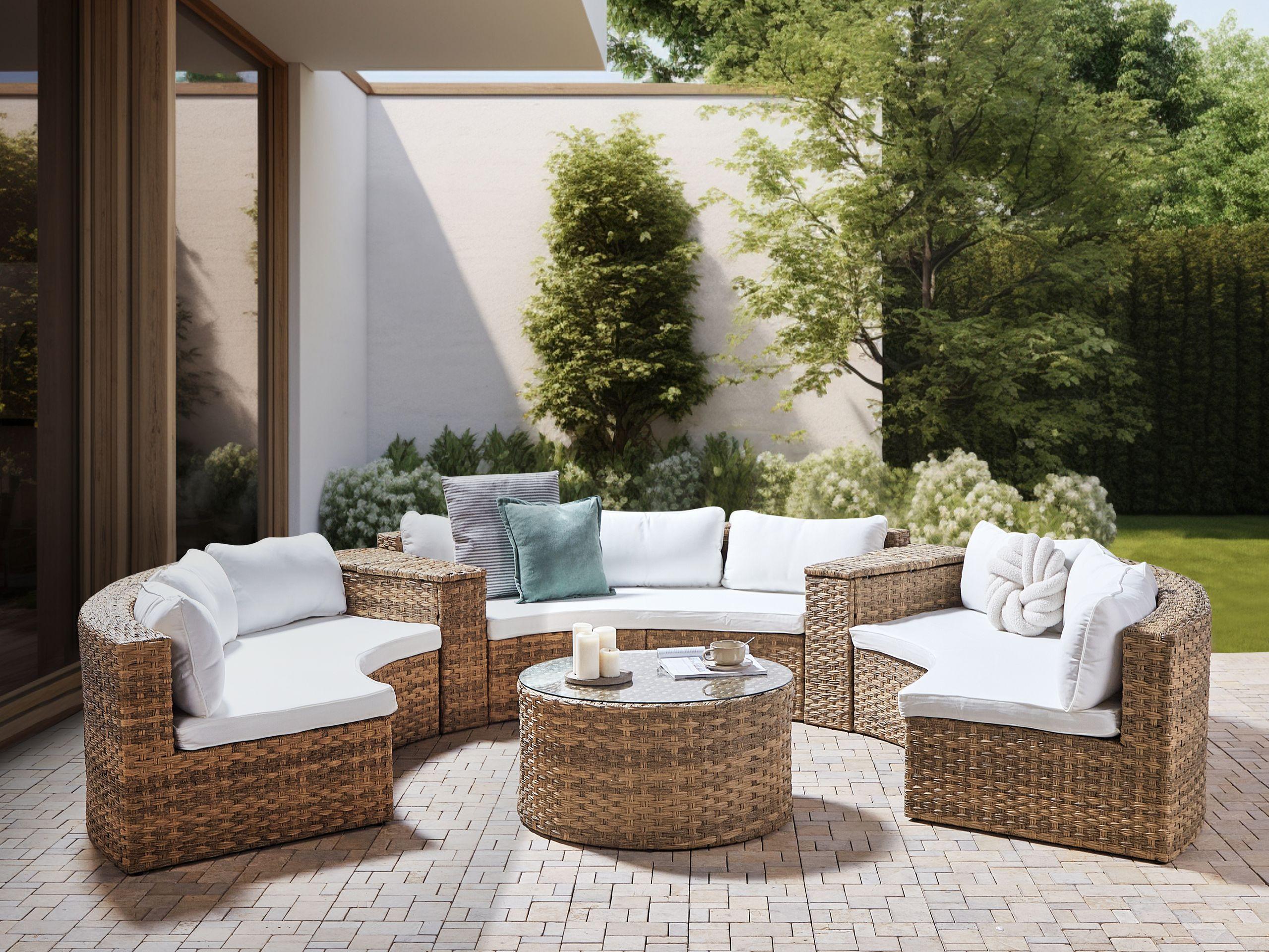 Beliani Set lounge pour jardin en Polyrotin Rétro SEVERO  