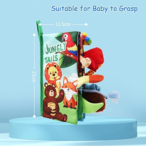 Activity-board  Jouet sensoriel 0 mois, livre bébé livre en tissu, livre d'images 3D livre en tissu livre craquelé bébé avec papier bruissant 