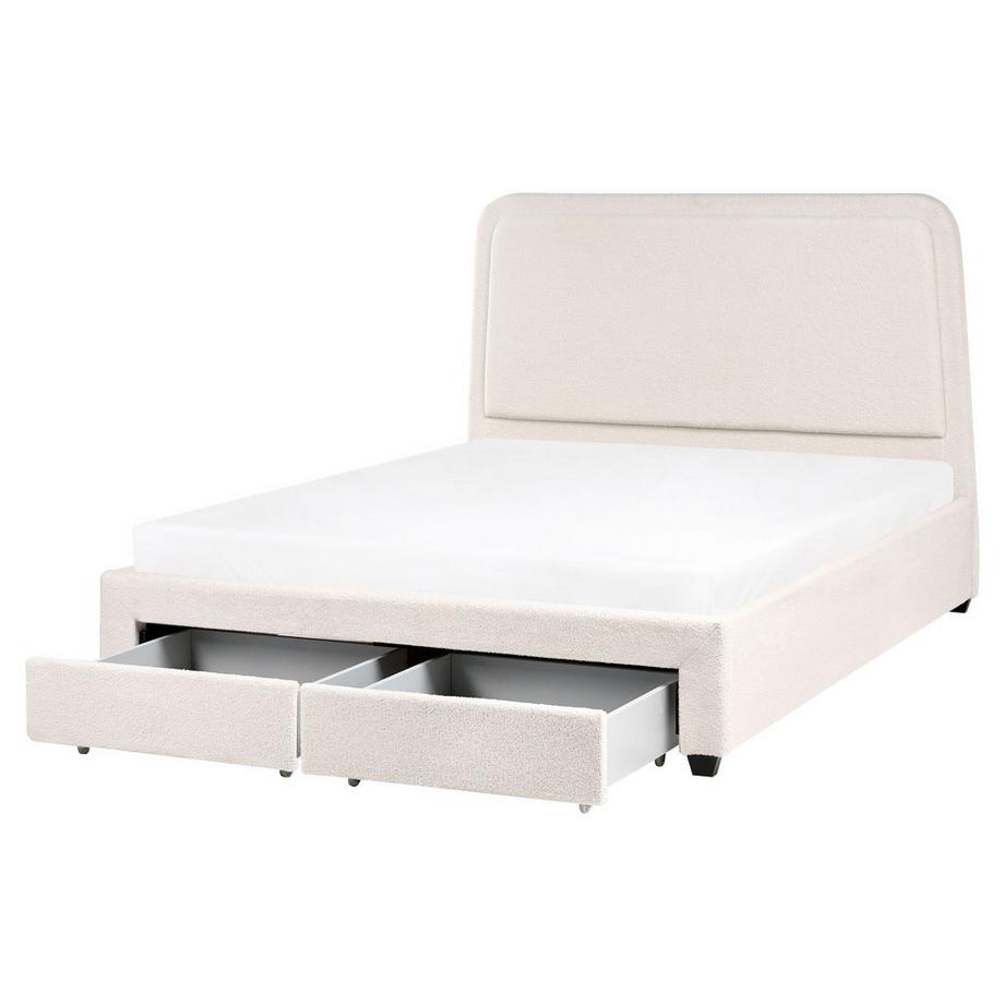 Beliani Letto con cassetti contenitori en Bouclé Scandinavo SARDENT  