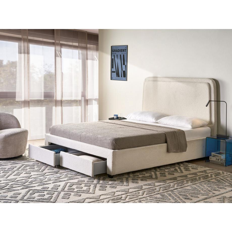 Beliani Letto con cassetti contenitori en Bouclé Scandinavo SARDENT  
