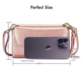 Only-bags.store Portafoglio Piccolo Scomparti Carte di Credito Tasca Telefono con Cerniera 2 Cinghie  