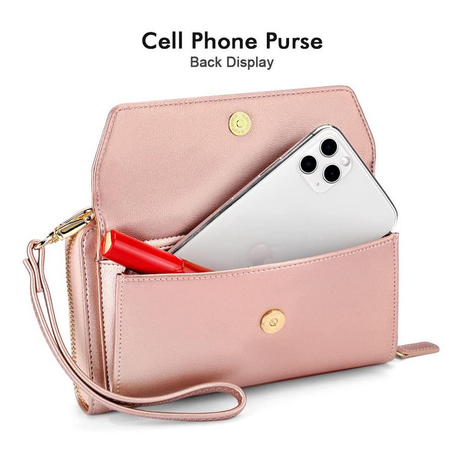 Only-bags.store Petit Portefeuille Fentes Cartes de Crédit Poche Téléphone Zippée 2 Bretelles  