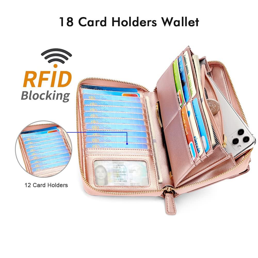 Only-bags.store Portafoglio Piccolo Scomparti Carte di Credito Tasca Telefono con Cerniera 2 Cinghie  