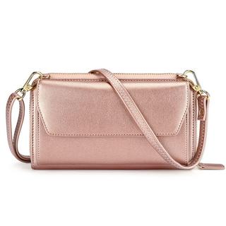 Only-bags.store Portafoglio Piccolo Scomparti Carte di Credito Tasca Telefono con Cerniera 2 Cinghie  