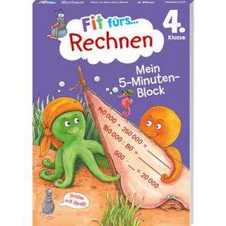 Fit fürs Rechnen 4. Klasse. Mein 5-Minuten-Block Tonte, Andrea; Wandrey, Guido (Illustrationen) Copertina rigida 