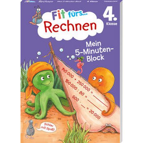 Fit fürs Rechnen 4. Klasse. Mein 5-Minuten-Block Tonte, Andrea; Wandrey, Guido (Illustrationen) Copertina rigida 