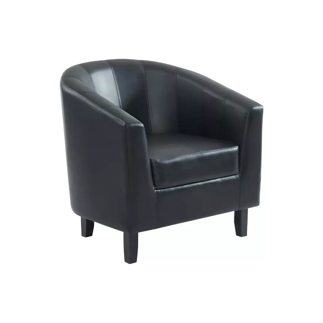 Vente-unique - Fauteuil cabriolet en simili noir cristobal ii