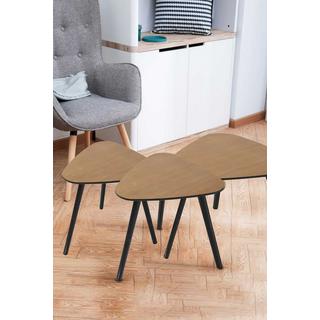 mutoni Table d&#039;appoint Melano nature 50x50  