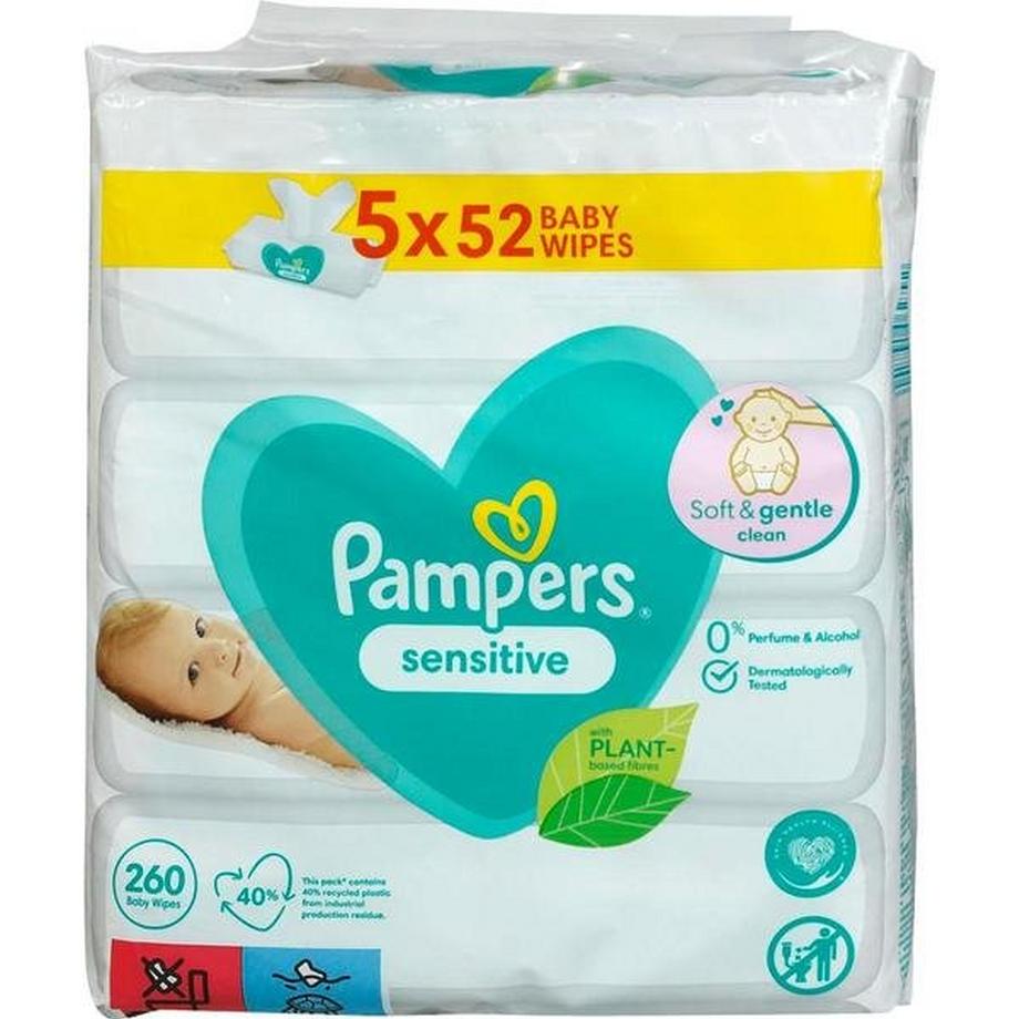 Pampers  Pampers Feuchttücher Sensitive - 5 x 52 Stück 