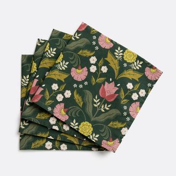 Lot 4 serviettes de table coton lavé