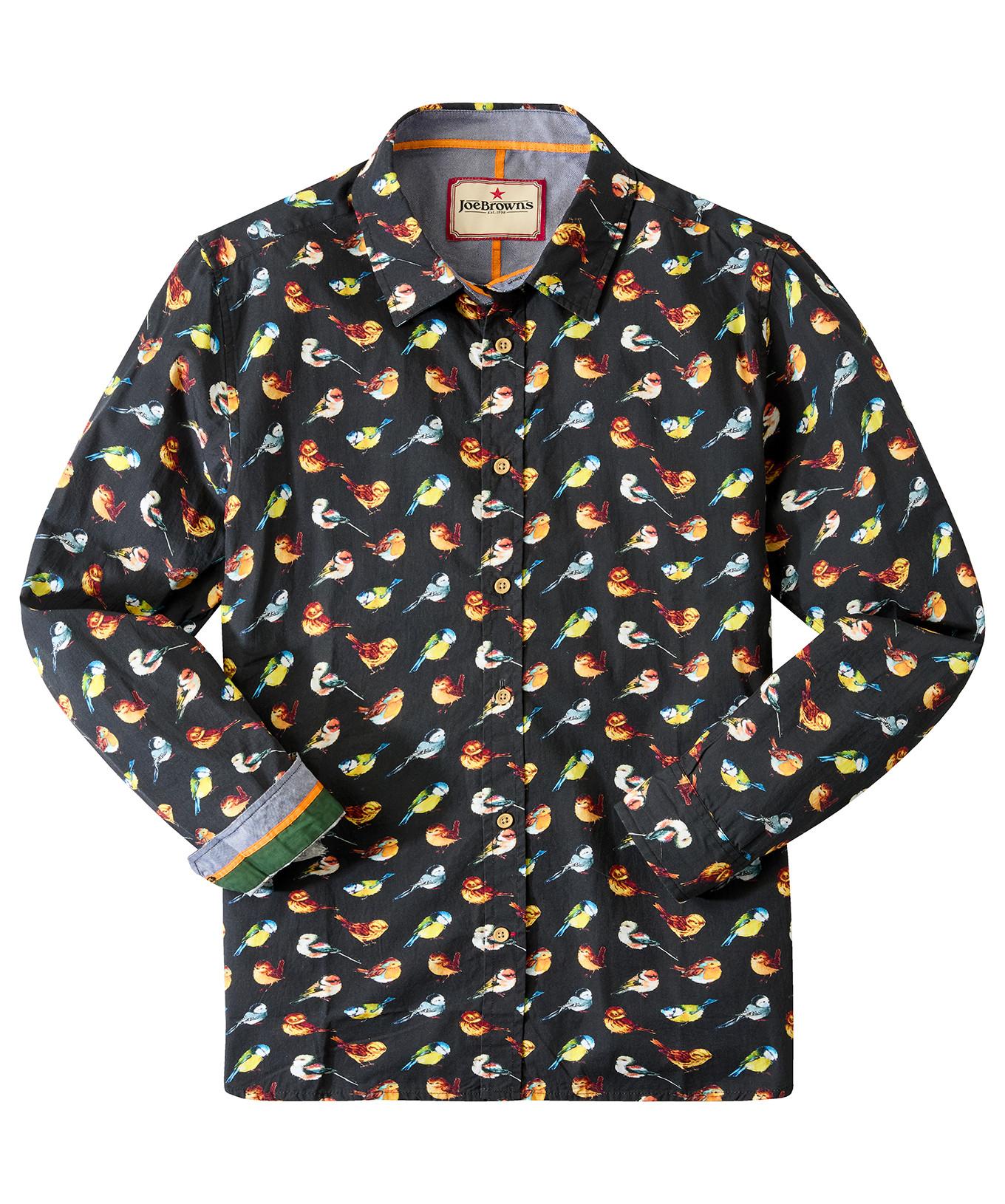 Joe Browns Hemd mit Vogelmuster Langarm  