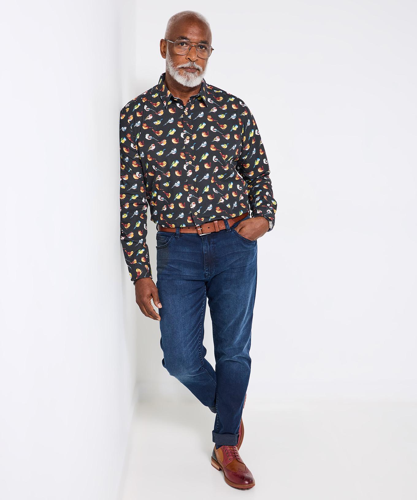 Joe Browns Hemd mit Vogelmuster Langarm  